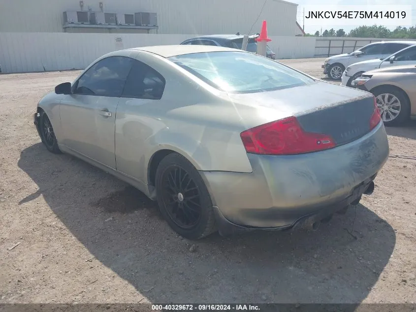 2005 Infiniti G35 VIN: JNKCV54E75M414019 Lot: 40329672