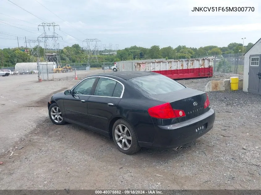 2005 Infiniti G35X VIN: JNKCV51F65M300770 Lot: 40375882