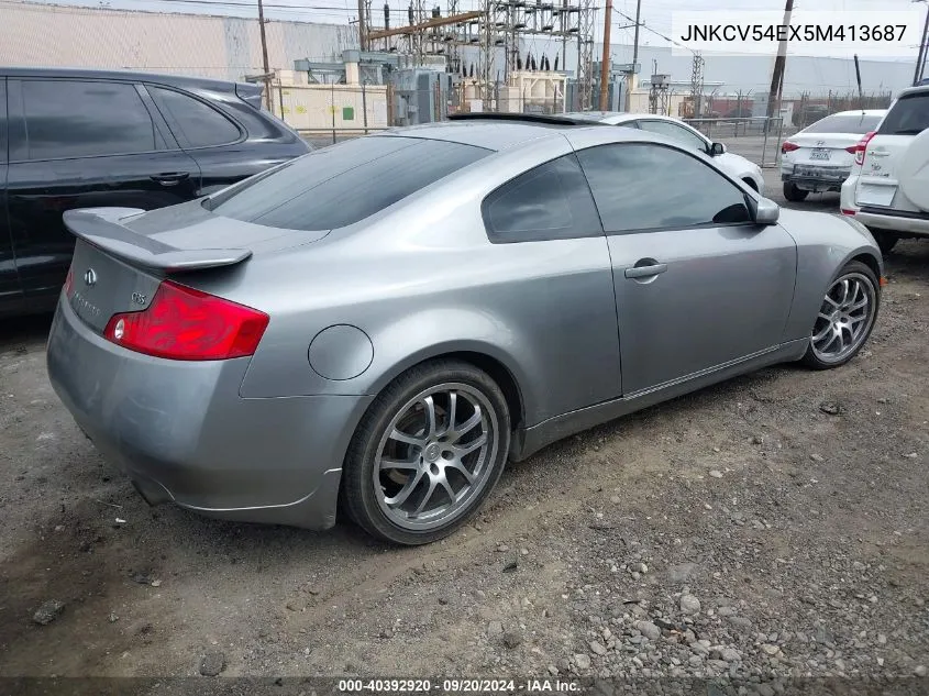 2005 Infiniti G35 VIN: JNKCV54EX5M413687 Lot: 40392920