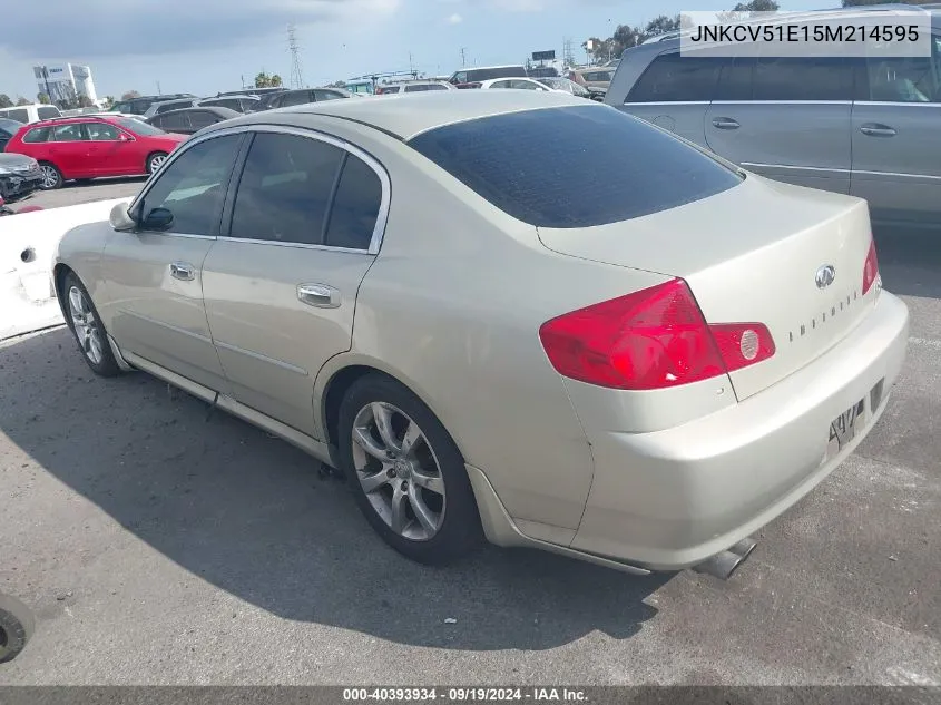 2005 Infiniti G35 VIN: JNKCV51E15M214595 Lot: 40393934