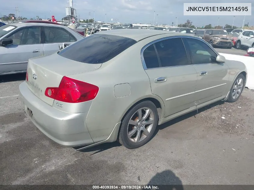 2005 Infiniti G35 VIN: JNKCV51E15M214595 Lot: 40393934