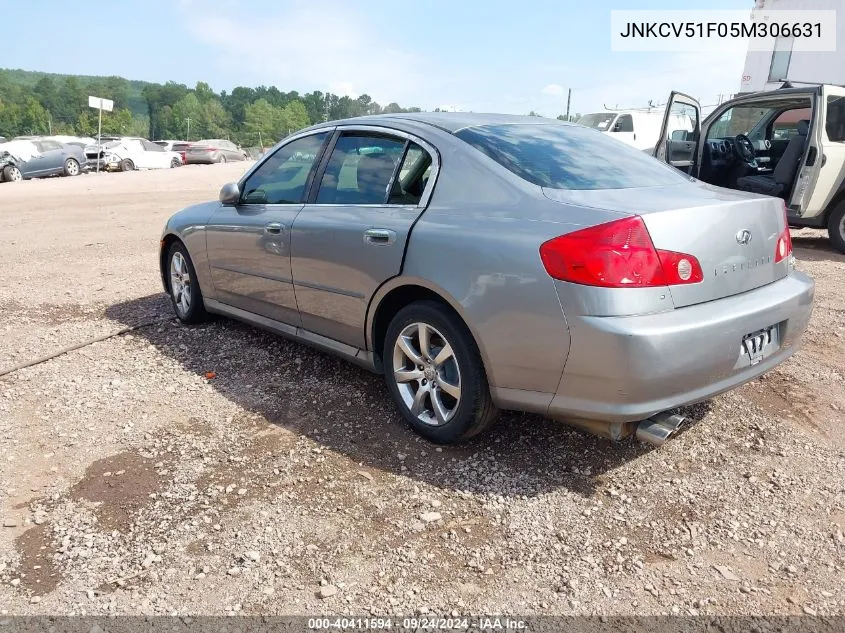 2005 Infiniti G35X VIN: JNKCV51F05M306631 Lot: 40411594