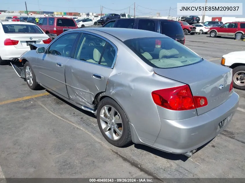 2005 Infiniti G35 VIN: JNKCV51E85M209037 Lot: 40450343