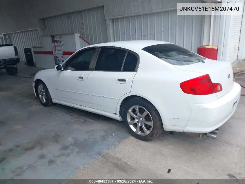 2005 Infiniti G35 VIN: JNKCV51E15M207470 Lot: 40453367