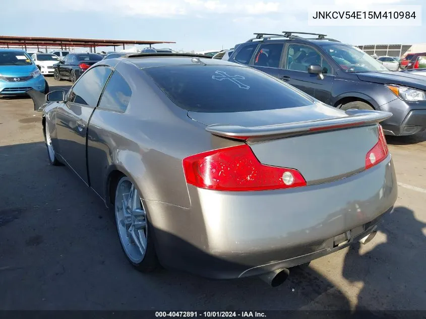 2005 Infiniti G35 VIN: JNKCV54E15M410984 Lot: 40472891