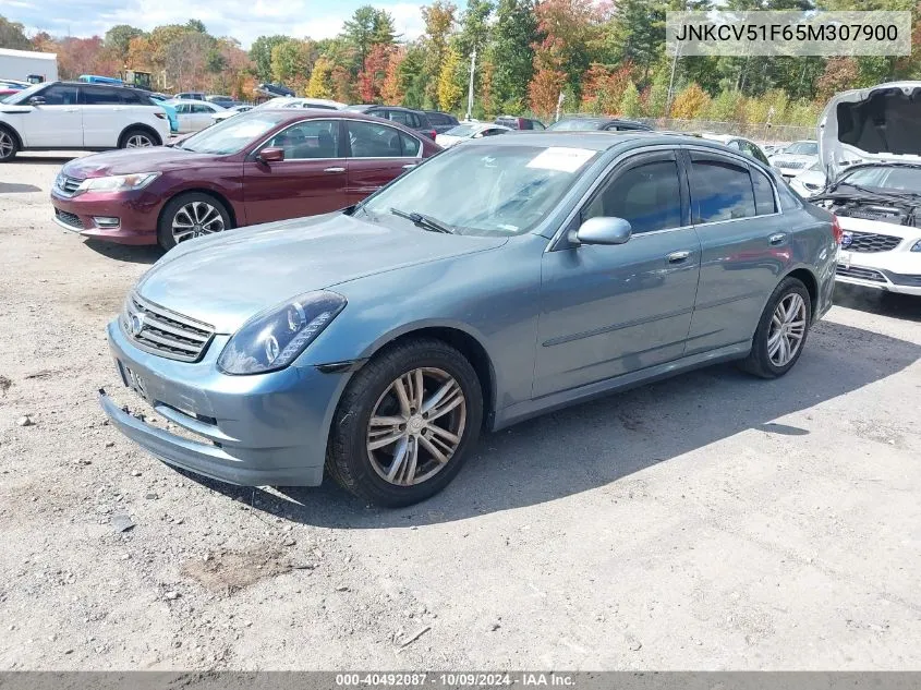 2005 Infiniti G35X VIN: JNKCV51F65M307900 Lot: 40492087