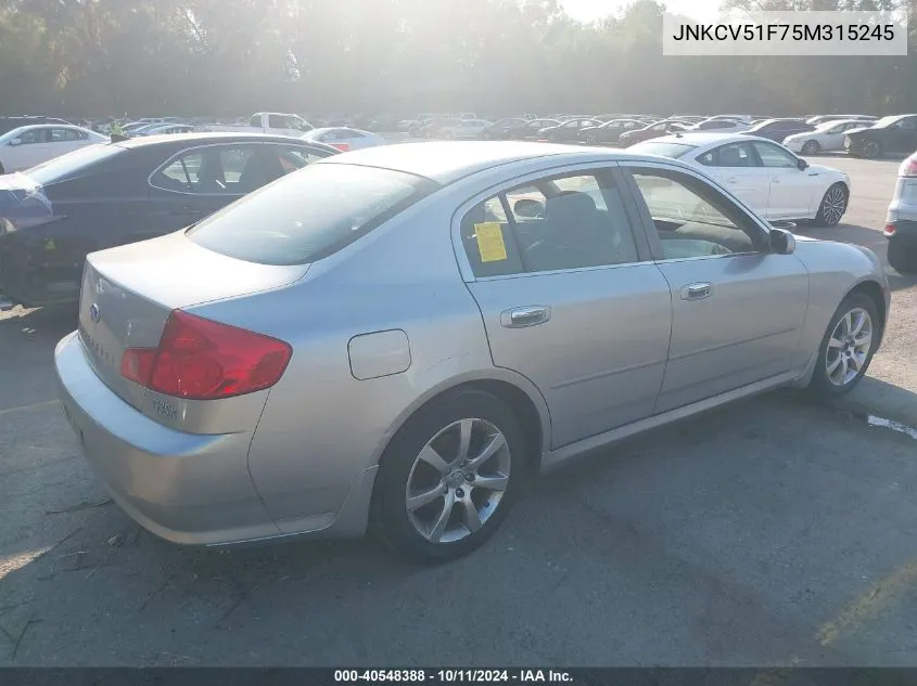 JNKCV51F75M315245 2005 Infiniti G35X