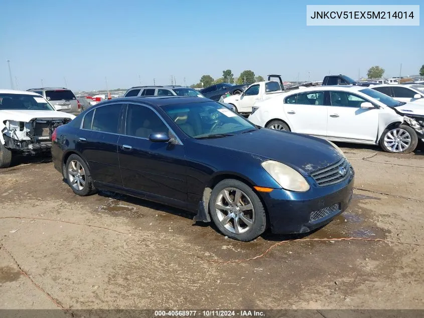 2005 Infiniti G35 VIN: JNKCV51EX5M214014 Lot: 40568977