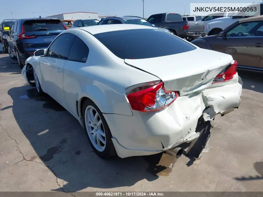 2005 Infiniti G35 VIN: JNKCV54E25M408063 Lot: 40621971