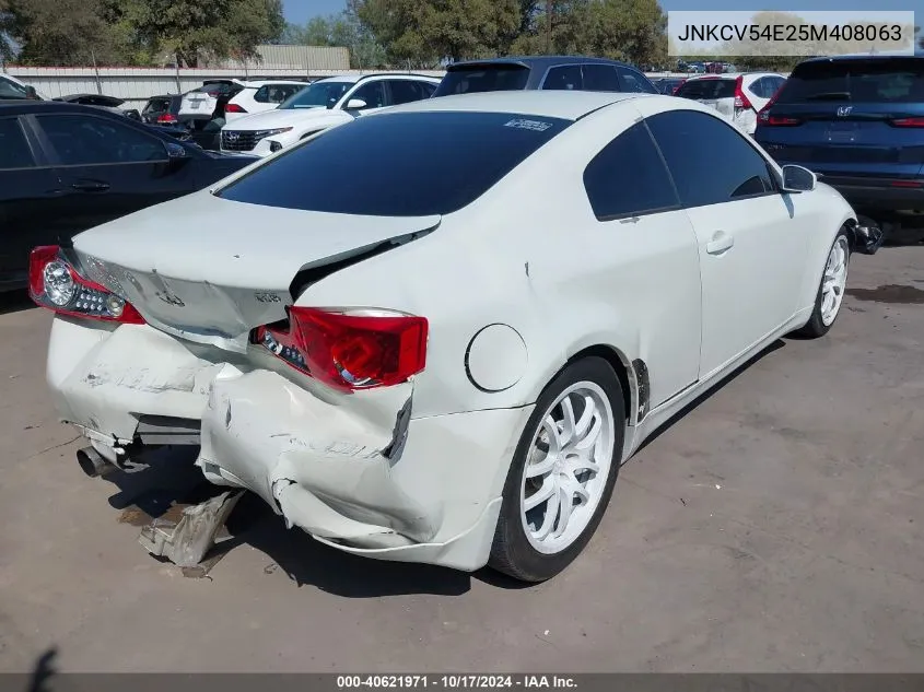 2005 Infiniti G35 VIN: JNKCV54E25M408063 Lot: 40621971