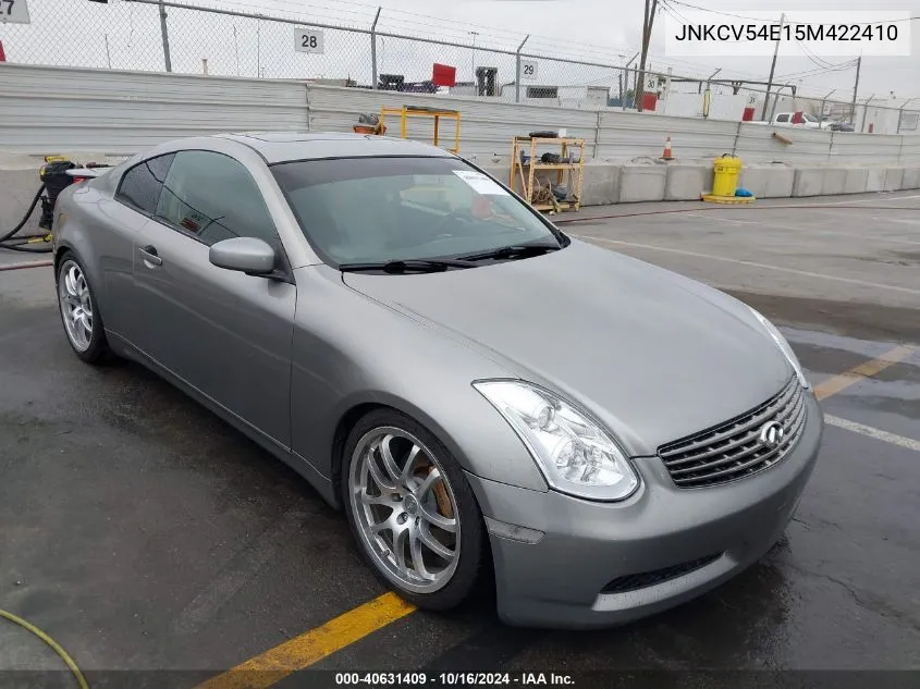 2005 Infiniti G35 VIN: JNKCV54E15M422410 Lot: 40631409