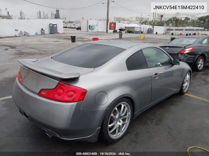 2005 Infiniti G35 VIN: JNKCV54E15M422410 Lot: 40631409