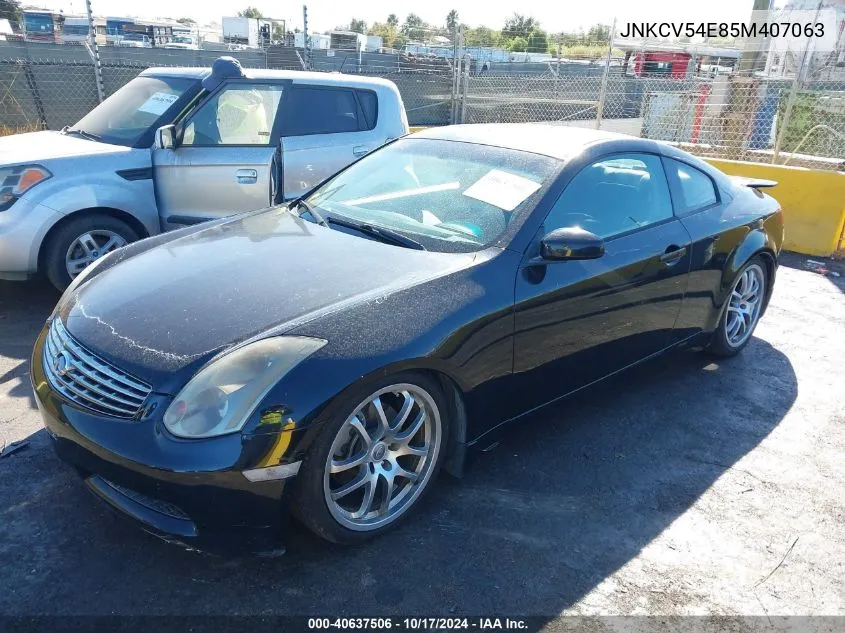 2005 Infiniti G35 VIN: JNKCV54E85M407063 Lot: 40637506