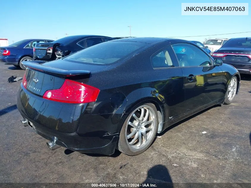 2005 Infiniti G35 VIN: JNKCV54E85M407063 Lot: 40637506