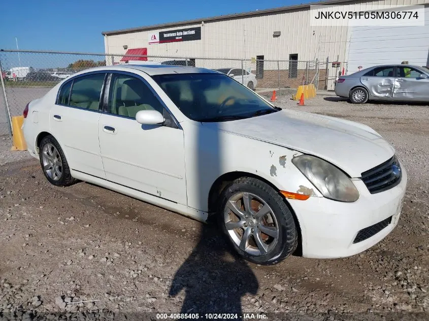 2005 Infiniti G35 VIN: JNKCV51F05M306774 Lot: 40685405