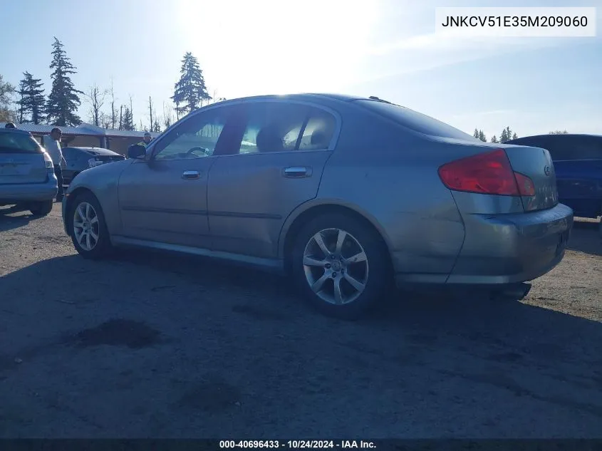 2005 Infiniti G35 VIN: JNKCV51E35M209060 Lot: 40696433