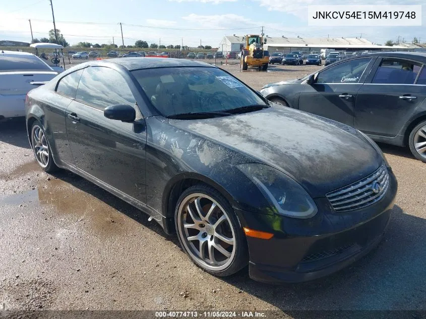 2005 Infiniti G35 VIN: JNKCV54E15M419748 Lot: 40774713