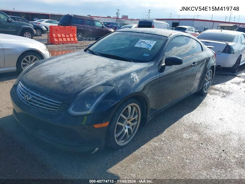 2005 Infiniti G35 VIN: JNKCV54E15M419748 Lot: 40774713