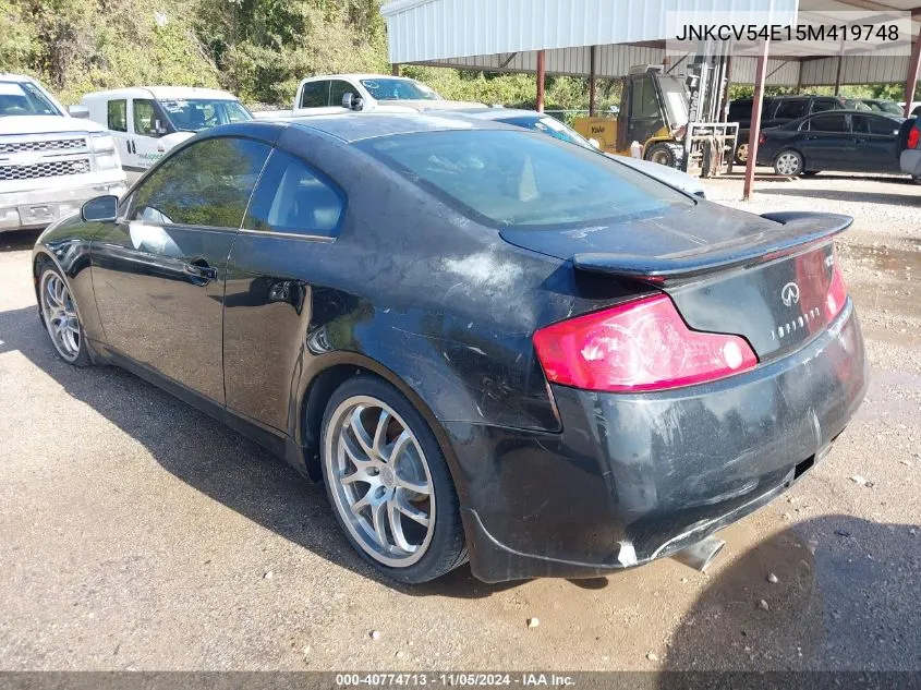 2005 Infiniti G35 VIN: JNKCV54E15M419748 Lot: 40774713