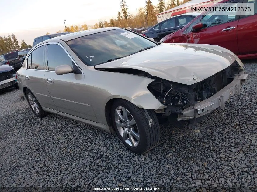 2005 Infiniti G35 VIN: JNKCV51E65M212373 Lot: 40785591