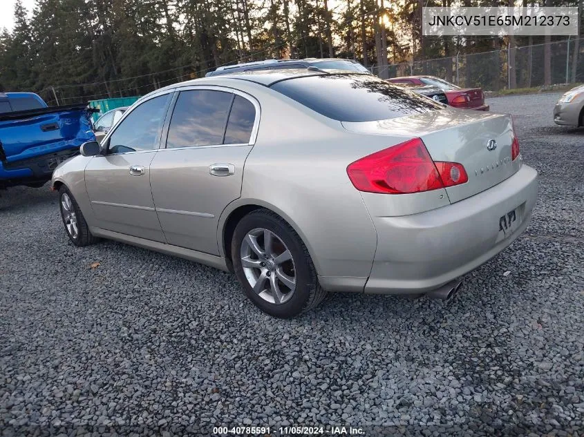 2005 Infiniti G35 VIN: JNKCV51E65M212373 Lot: 40785591