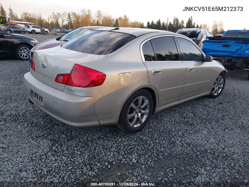 2005 Infiniti G35 VIN: JNKCV51E65M212373 Lot: 40785591