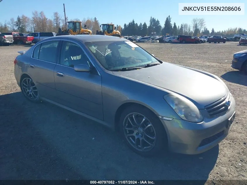 2005 Infiniti G35 VIN: JNKCV51E55N208606 Lot: 40797052