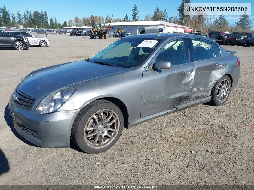 2005 Infiniti G35 VIN: JNKCV51E55N208606 Lot: 40797052