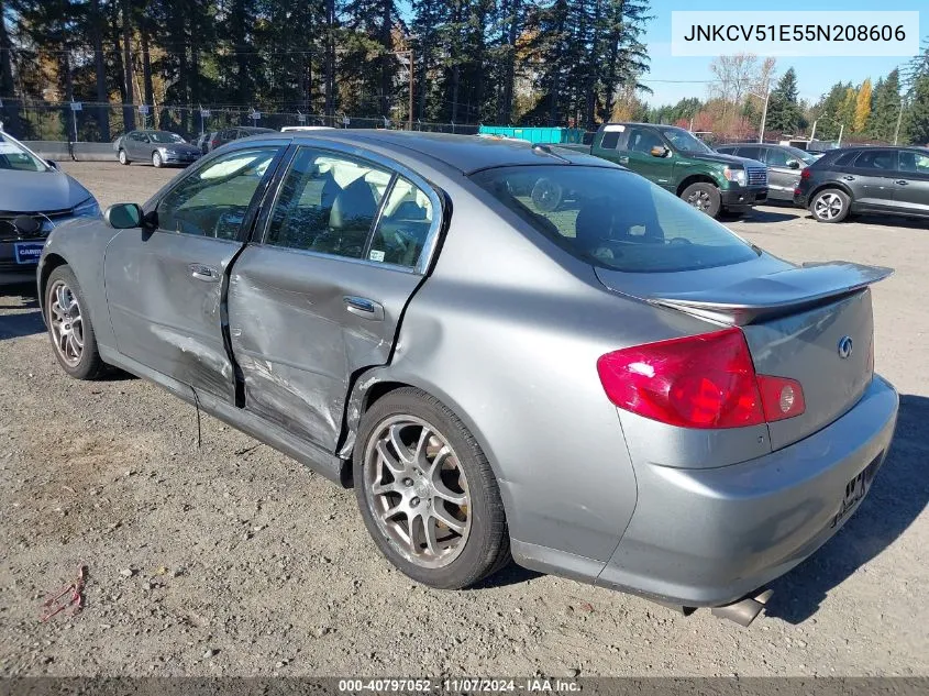 2005 Infiniti G35 VIN: JNKCV51E55N208606 Lot: 40797052