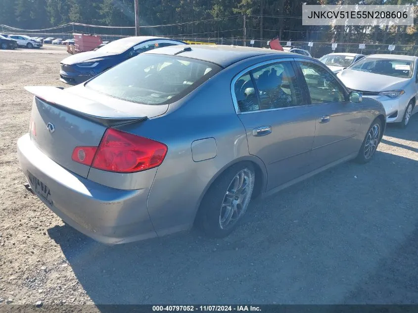 2005 Infiniti G35 VIN: JNKCV51E55N208606 Lot: 40797052