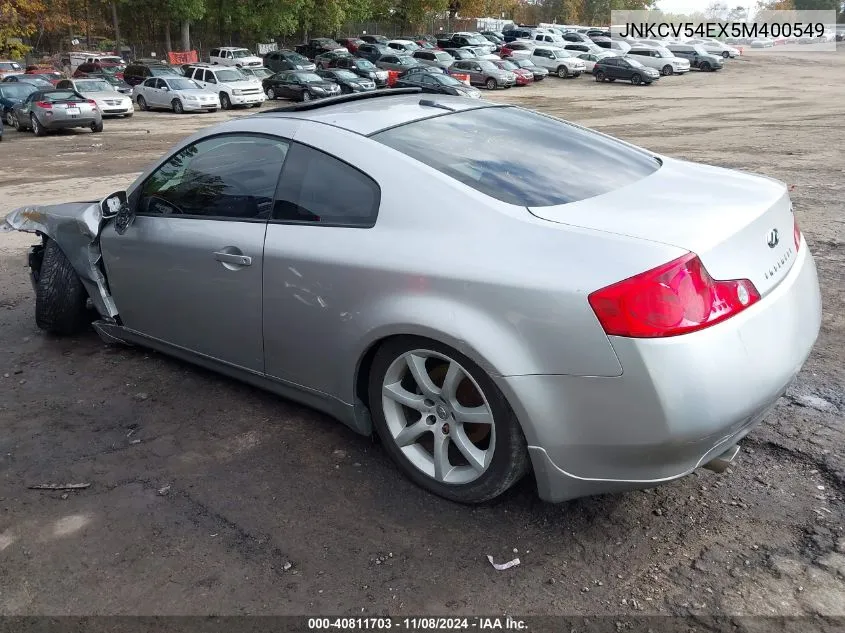 2005 Infiniti G35 VIN: JNKCV54EX5M400549 Lot: 40811703