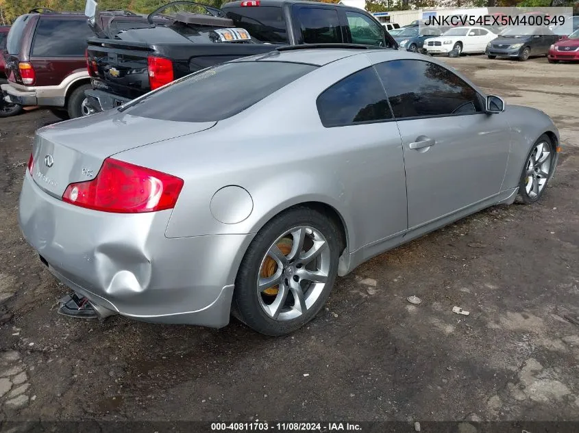 2005 Infiniti G35 VIN: JNKCV54EX5M400549 Lot: 40811703