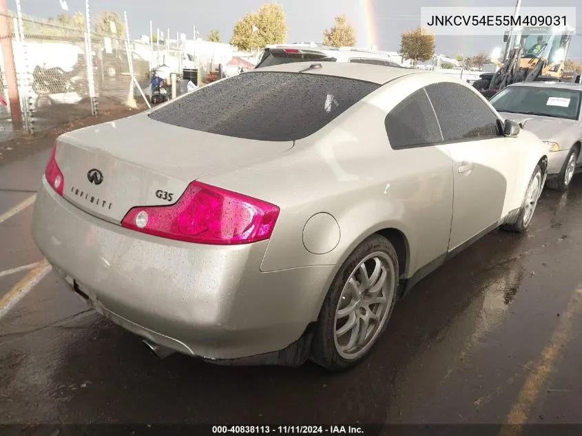 2005 Infiniti G35 VIN: JNKCV54E55M409031 Lot: 40838113