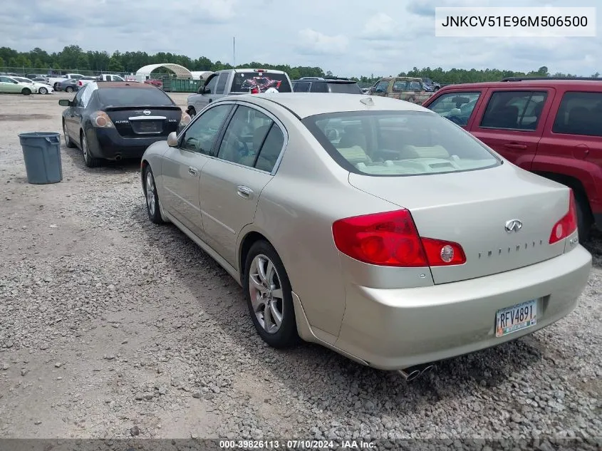 2006 Infiniti G35 VIN: JNKCV51E96M506500 Lot: 39826113