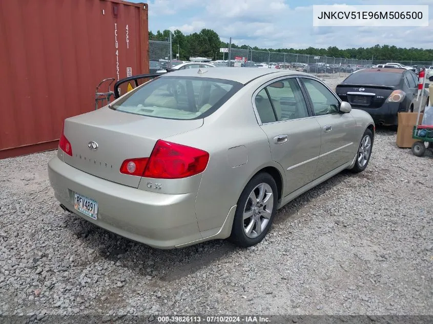 2006 Infiniti G35 VIN: JNKCV51E96M506500 Lot: 39826113