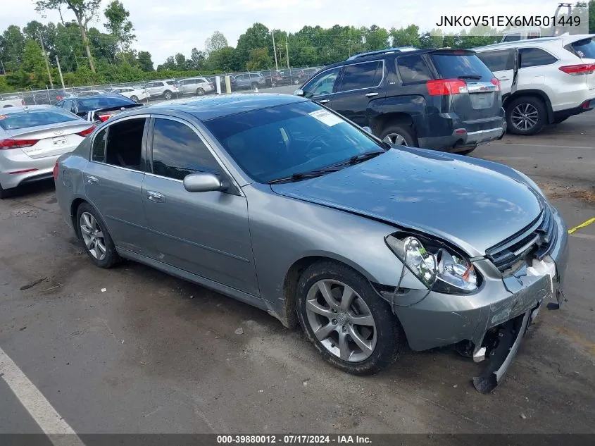 2006 Infiniti G35 VIN: JNKCV51EX6M501449 Lot: 39880012