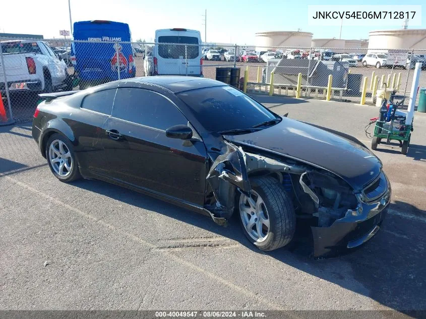 2006 Infiniti G35 VIN: JNKCV54E06M712817 Lot: 40049547