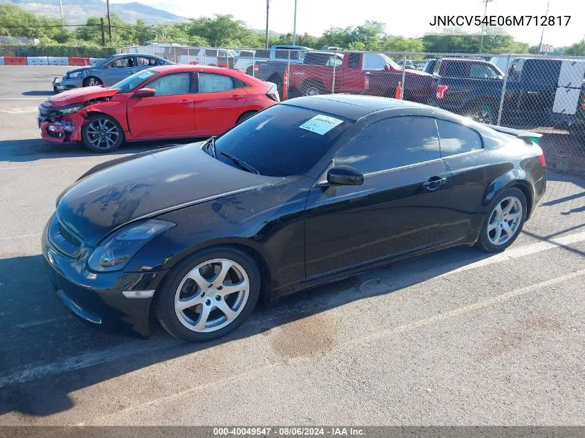 2006 Infiniti G35 VIN: JNKCV54E06M712817 Lot: 40049547