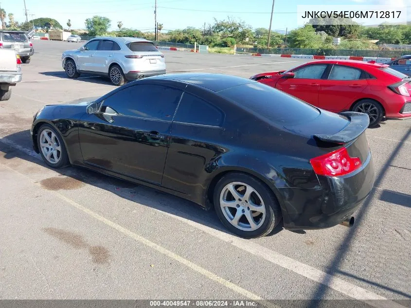 2006 Infiniti G35 VIN: JNKCV54E06M712817 Lot: 40049547