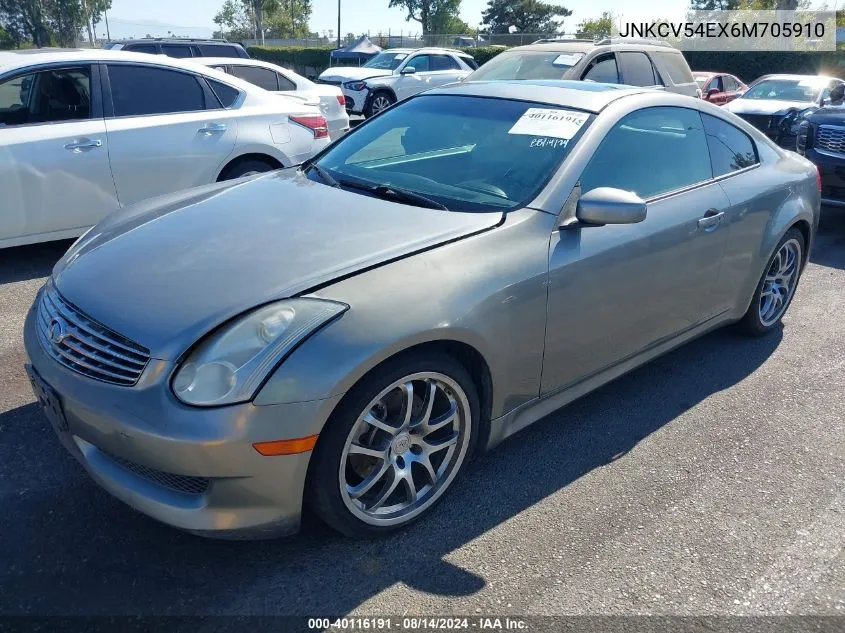 2006 Infiniti G35 VIN: JNKCV54EX6M705910 Lot: 40116191