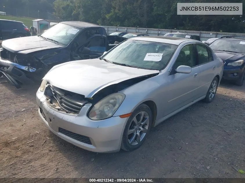 2006 Infiniti G35 VIN: JNKCB51E96M502253 Lot: 40212342