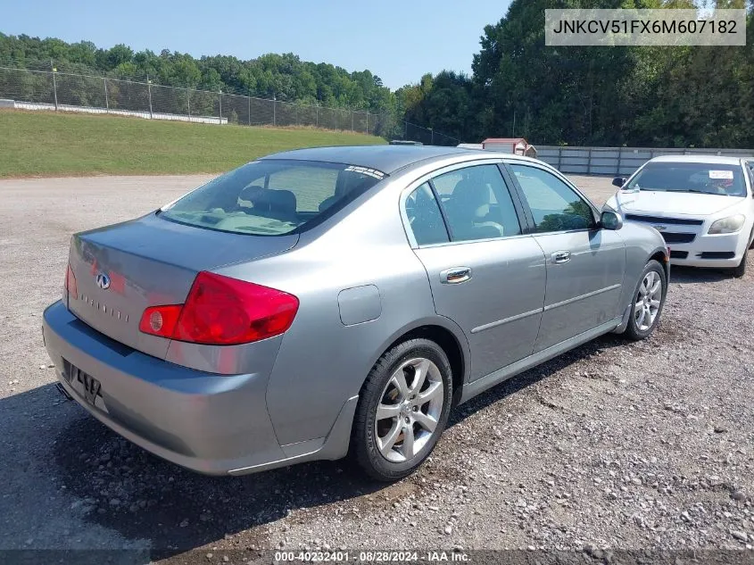 2006 Infiniti G35X VIN: JNKCV51FX6M607182 Lot: 40232401