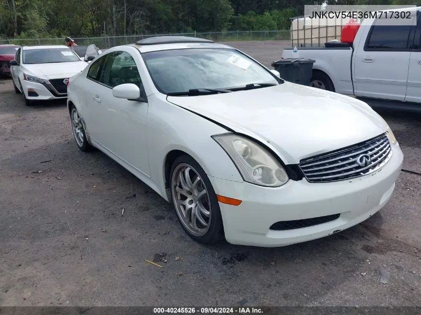 2006 Infiniti G35 VIN: JNKCV54E36M717302 Lot: 40245526