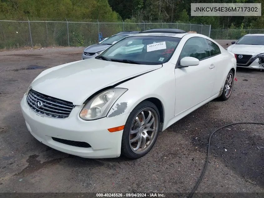 2006 Infiniti G35 VIN: JNKCV54E36M717302 Lot: 40245526