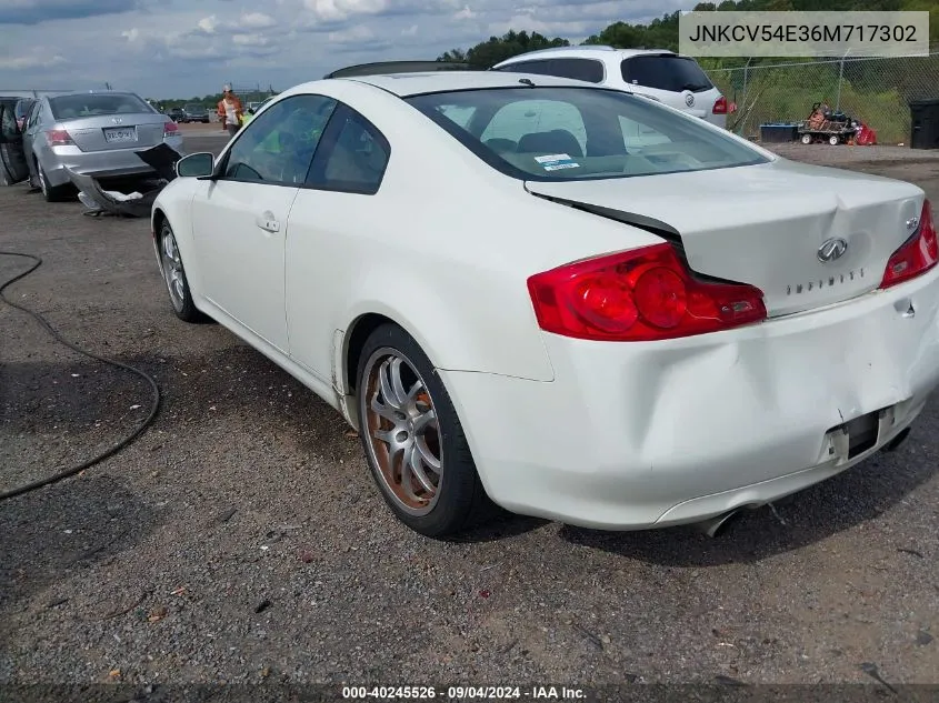 2006 Infiniti G35 VIN: JNKCV54E36M717302 Lot: 40245526