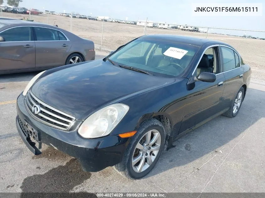 JNKCV51F56M615111 2006 Infiniti G35X