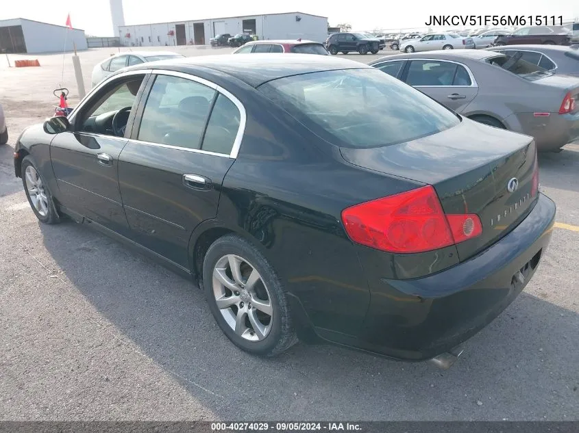 JNKCV51F56M615111 2006 Infiniti G35X