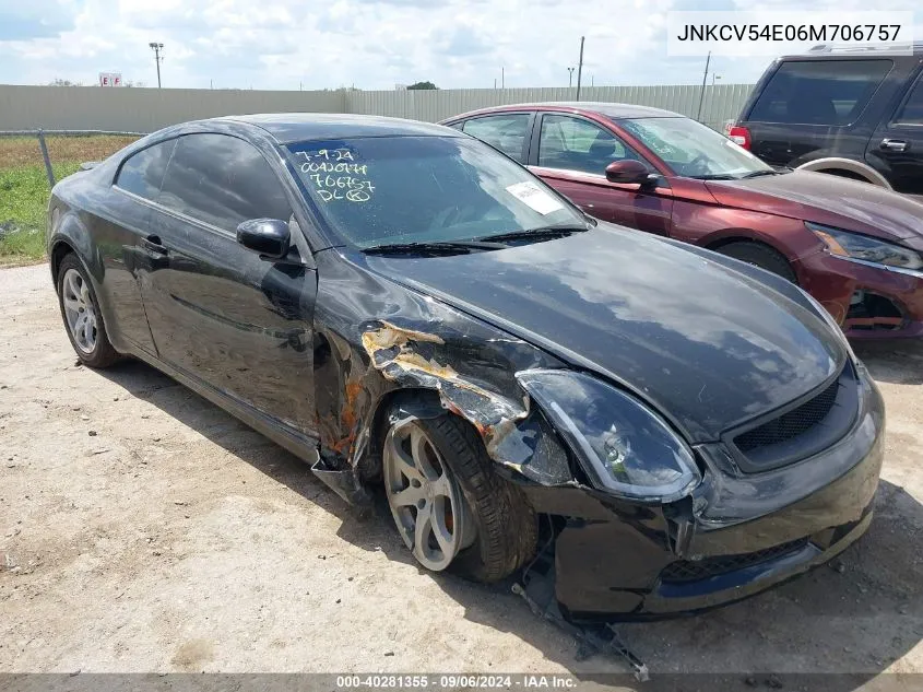 2006 Infiniti G35 VIN: JNKCV54E06M706757 Lot: 40281355