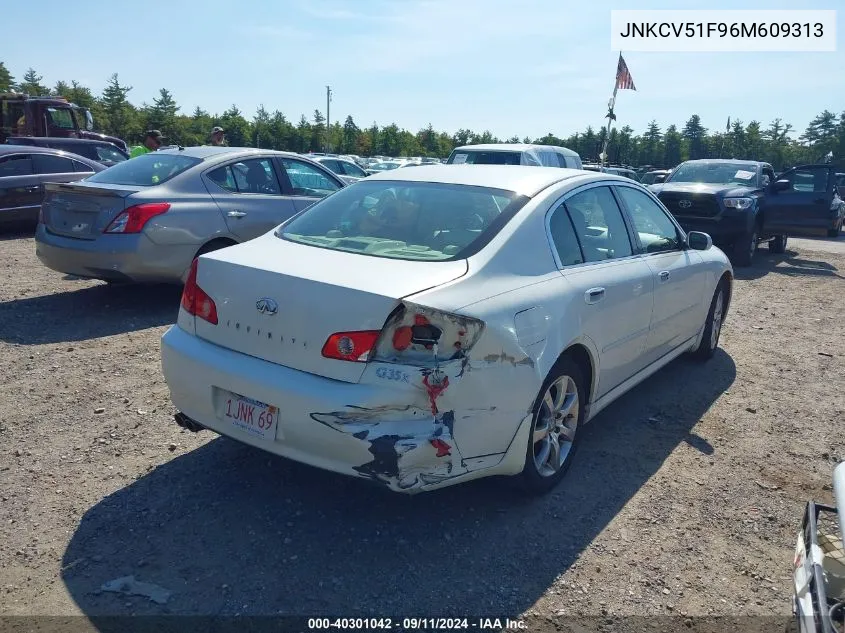 2006 Infiniti G35X VIN: JNKCV51F96M609313 Lot: 40301042