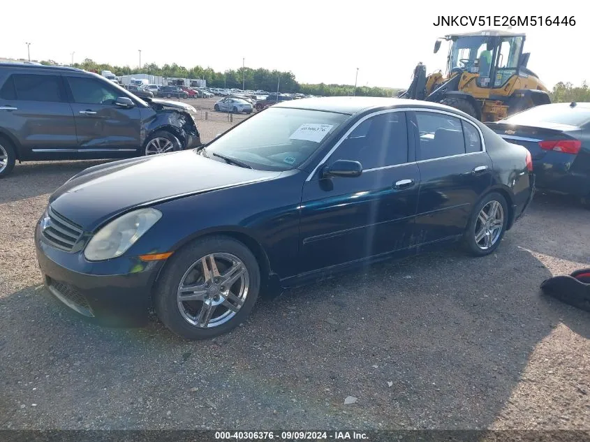 2006 Infiniti G35 VIN: JNKCV51E26M516446 Lot: 40306376